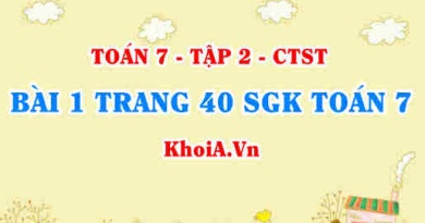 Bài 1 trang 40 SGK Toán 7 tập 2 Chân trời sáng tạo